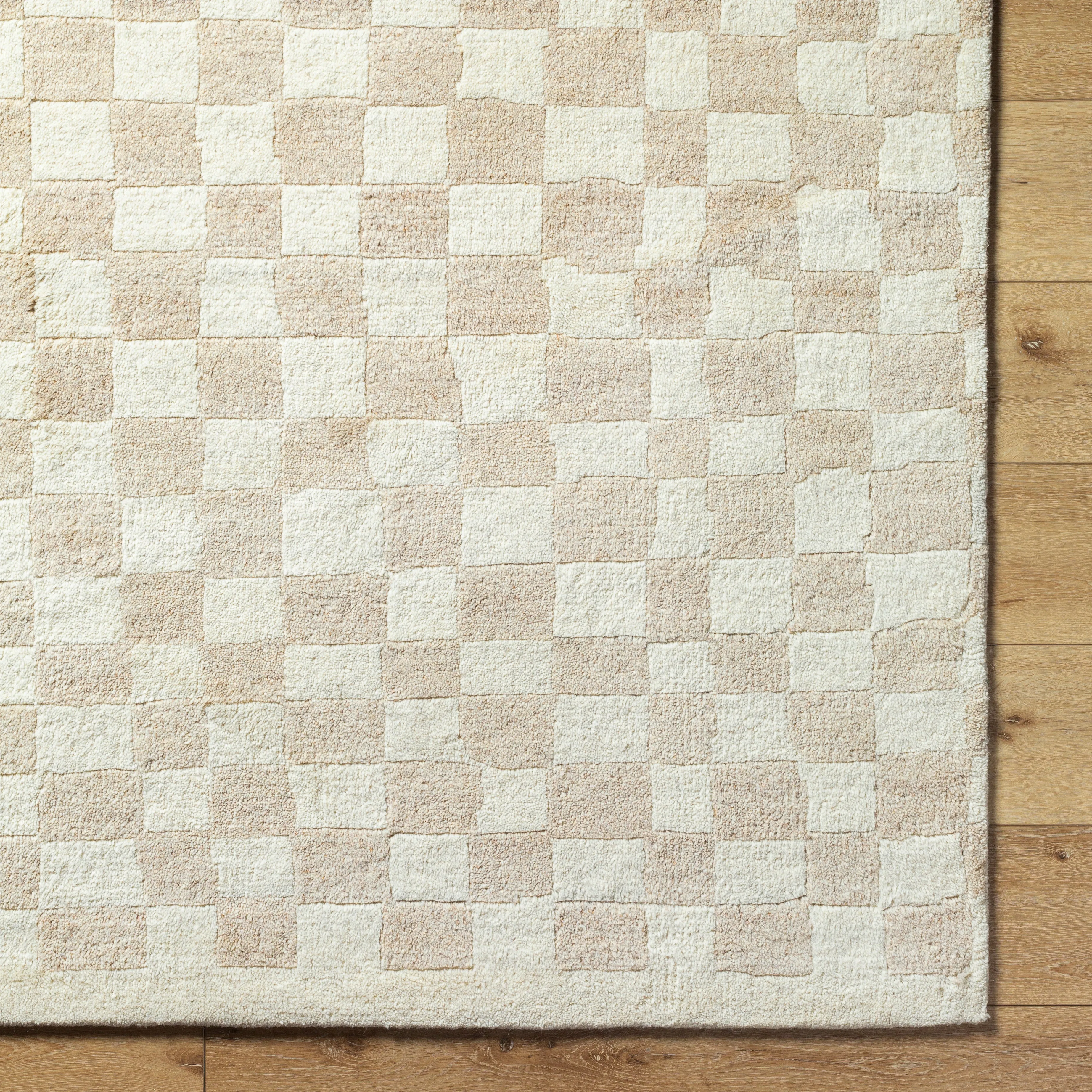Damian Beige Checkered Rug