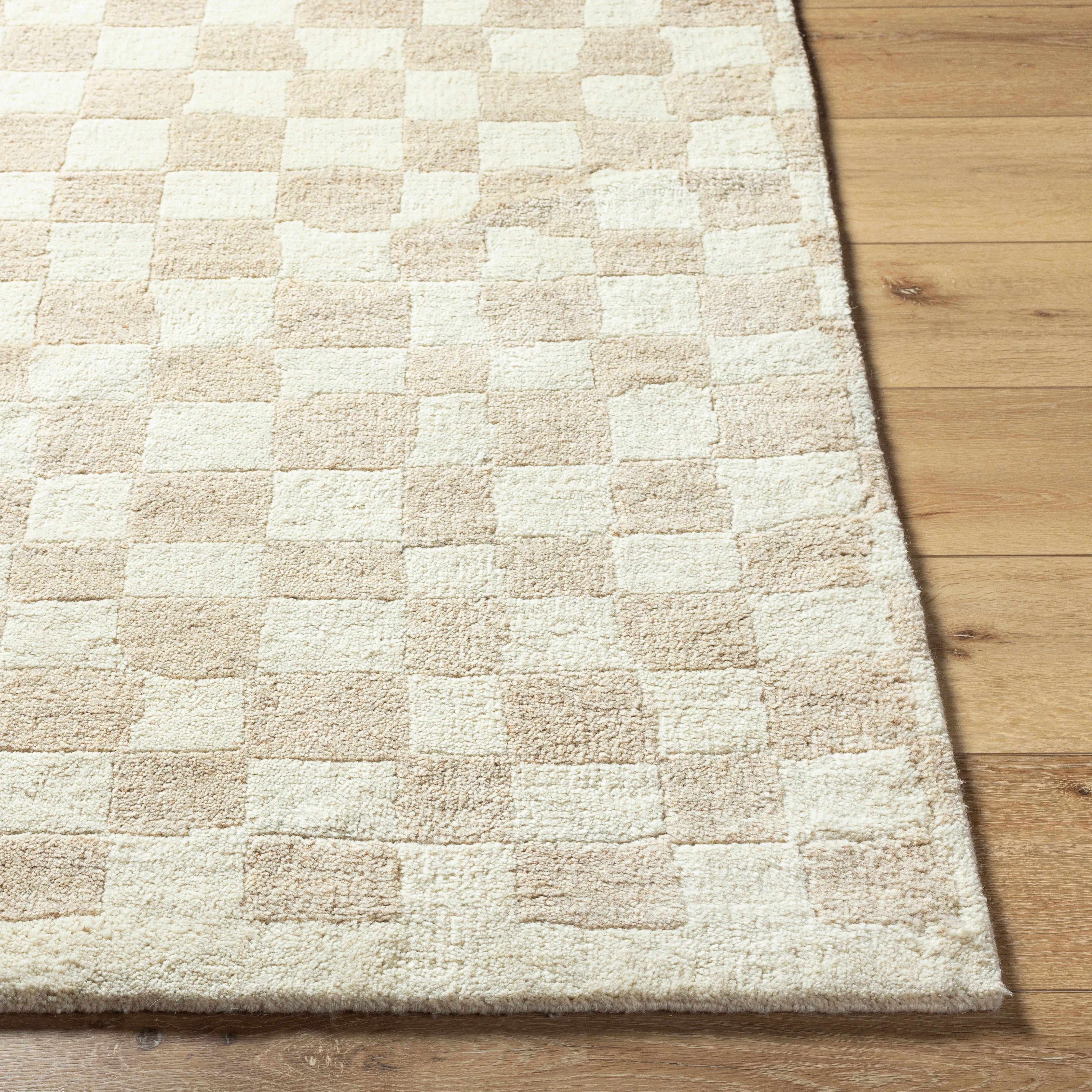Damian Beige Checkered Rug