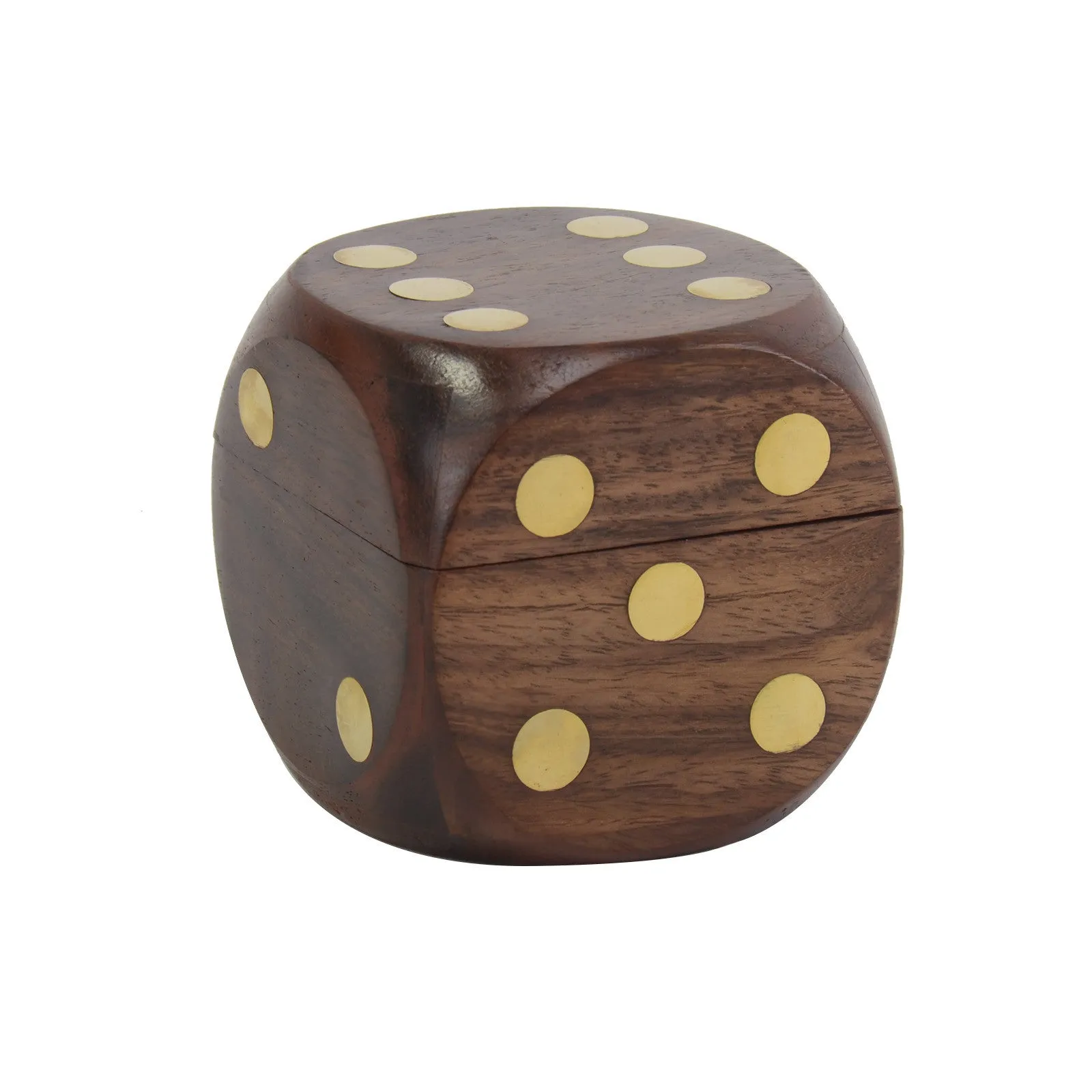 Decorative Hand Carved Dice Box with 5 Dice perfect  Gift for everyone