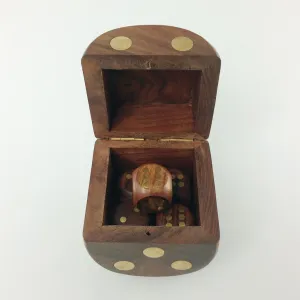 Decorative Hand Carved Dice Box with 5 Dice perfect  Gift for everyone