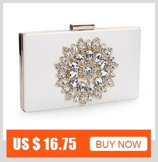 Diamond Evening Clutch Bag For Women Wedding Golden Clutch Purse Chain Shoulder Bag Small Party Handbag With Metal Handle