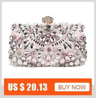 Diamond Evening Clutch Bag For Women Wedding Golden Clutch Purse Chain Shoulder Bag Small Party Handbag With Metal Handle