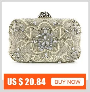 Diamond Evening Clutch Bag For Women Wedding Golden Clutch Purse Chain Shoulder Bag Small Party Handbag With Metal Handle