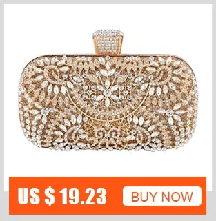 Diamond Evening Clutch Bag For Women Wedding Golden Clutch Purse Chain Shoulder Bag Small Party Handbag With Metal Handle