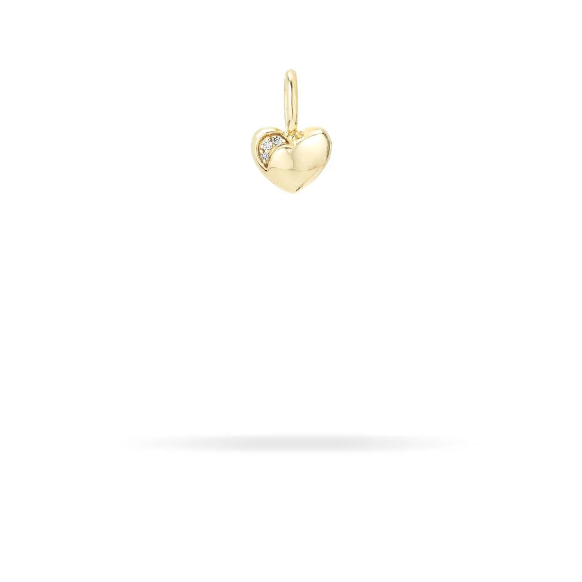 Diamond Puffy Heart Mini Bead Charm