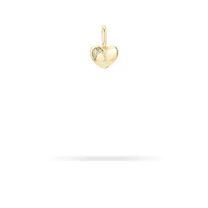 Diamond Puffy Heart Mini Bead Charm