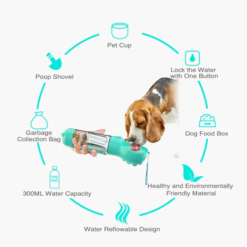 Dog Water Bottle 3 In 1 Portable Pet Dog Water Bottle