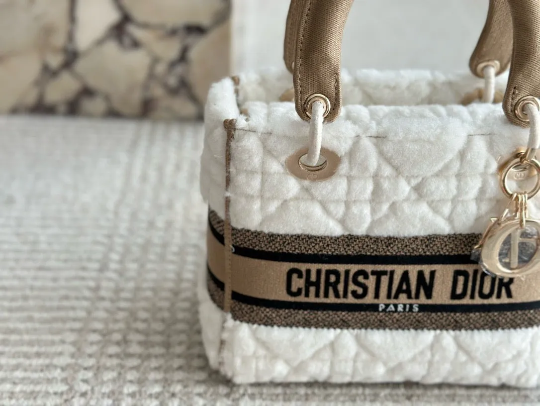 DR472 Medium Lady Dior Bag /  9.5 x 8.5 x 4.5 inches