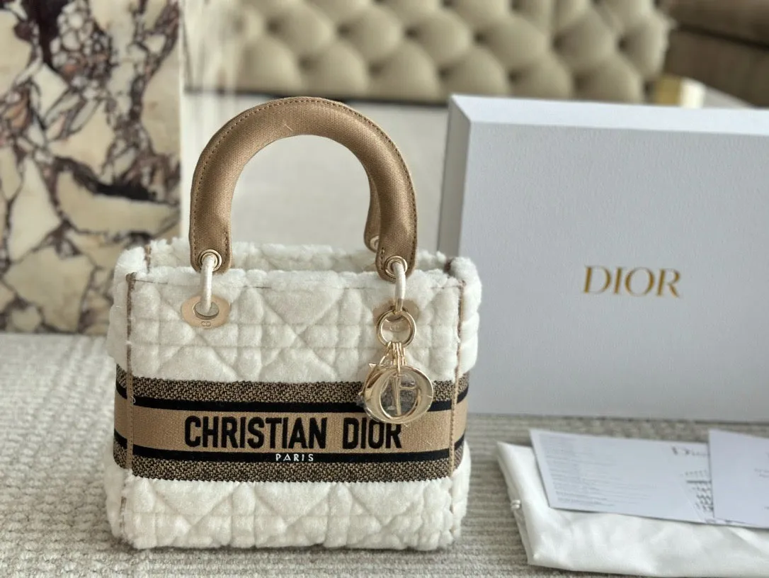 DR472 Medium Lady Dior Bag /  9.5 x 8.5 x 4.5 inches