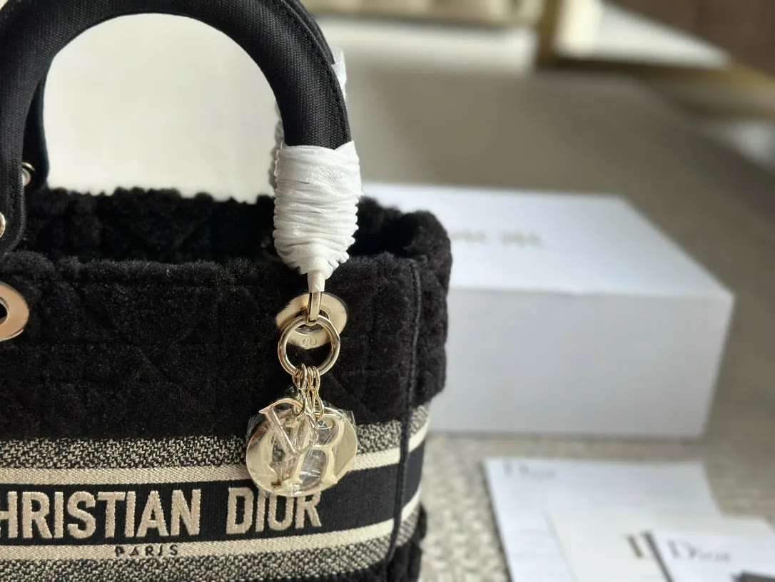 DR472 Medium Lady Dior Bag /  9.5 x 8.5 x 4.5 inches
