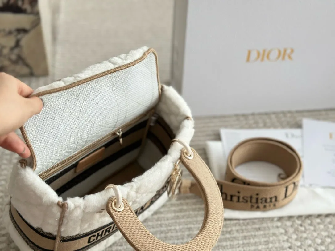 DR472 Medium Lady Dior Bag /  9.5 x 8.5 x 4.5 inches