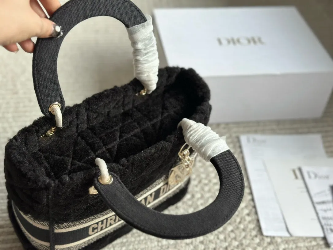DR472 Medium Lady Dior Bag /  9.5 x 8.5 x 4.5 inches