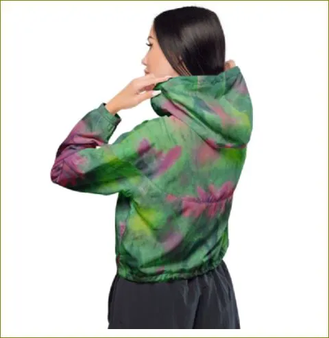 Dreaming of Dahlias ~ Women’s Cropped Windbreaker