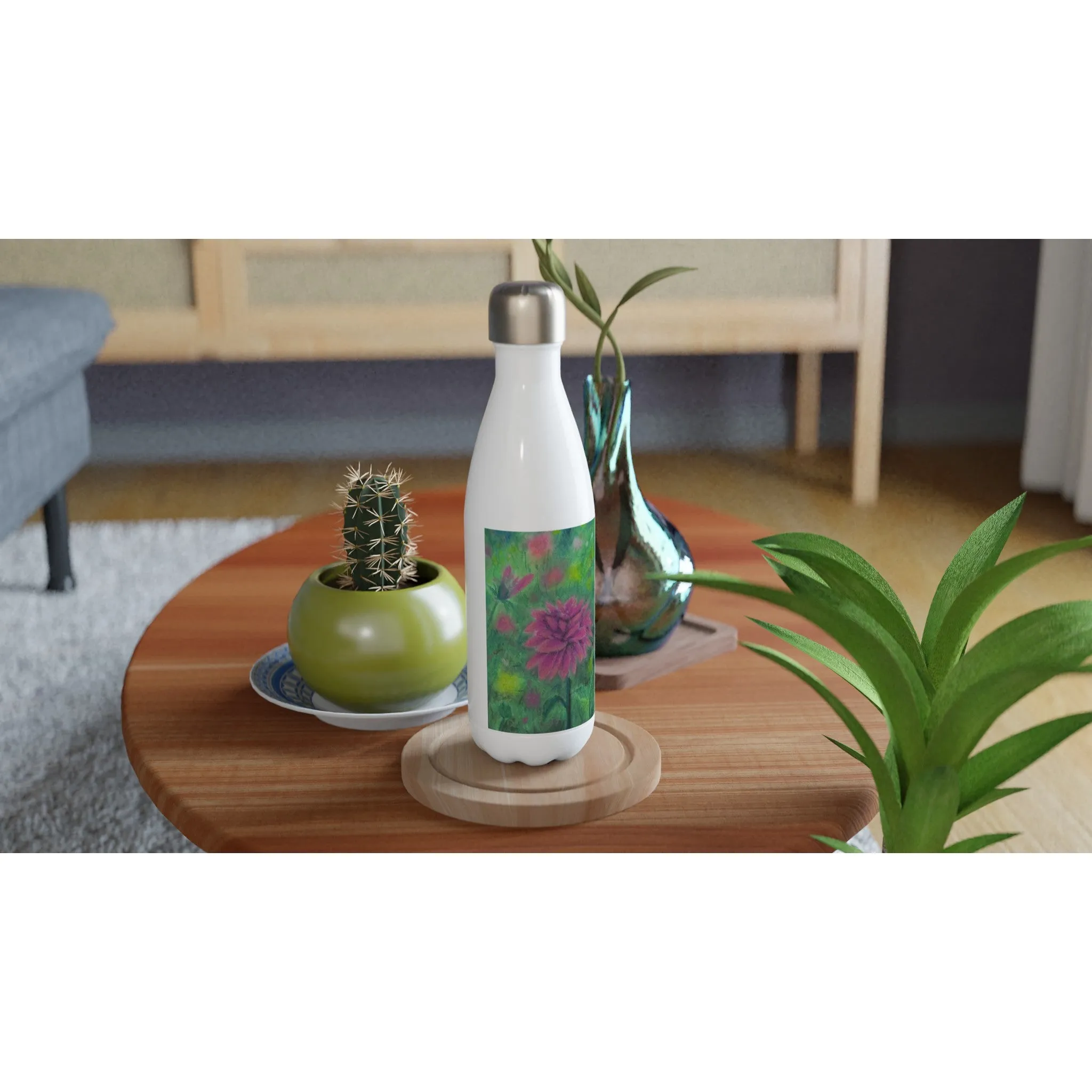 Dreaming of Dalhia's ~ White 17oz Stainless Steel Water Bottle