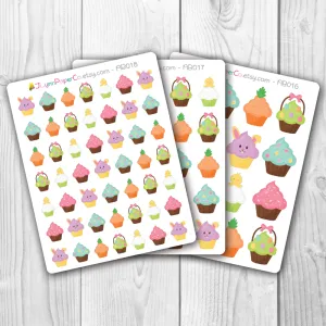 Easter Holiday Cupcake Stickers | AB004