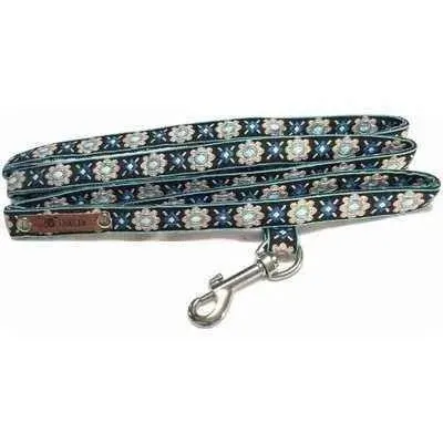 Elegant Cotton Dog Collar with Personalised Engraved Charm by Lollipollipocket