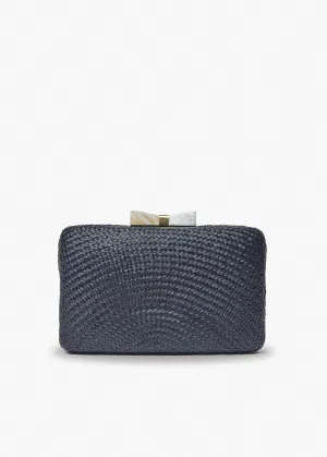 Eloise Bow Straw Clutch Bag