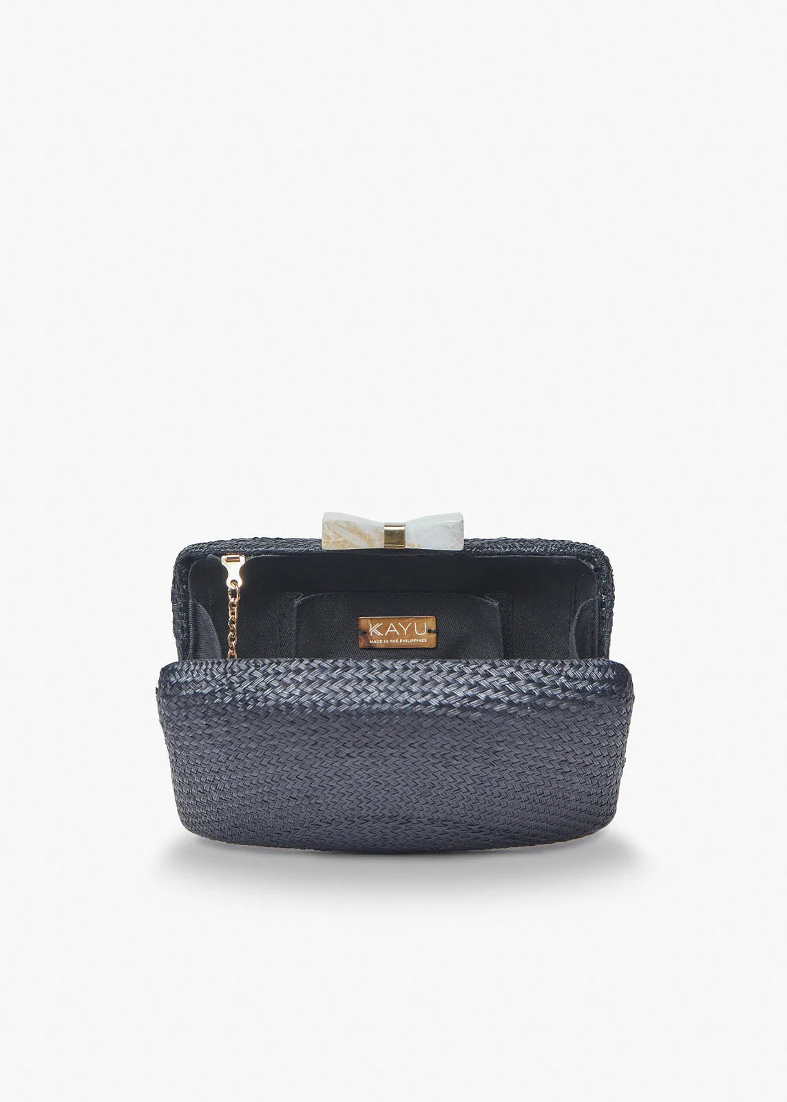 Eloise Bow Straw Clutch Bag