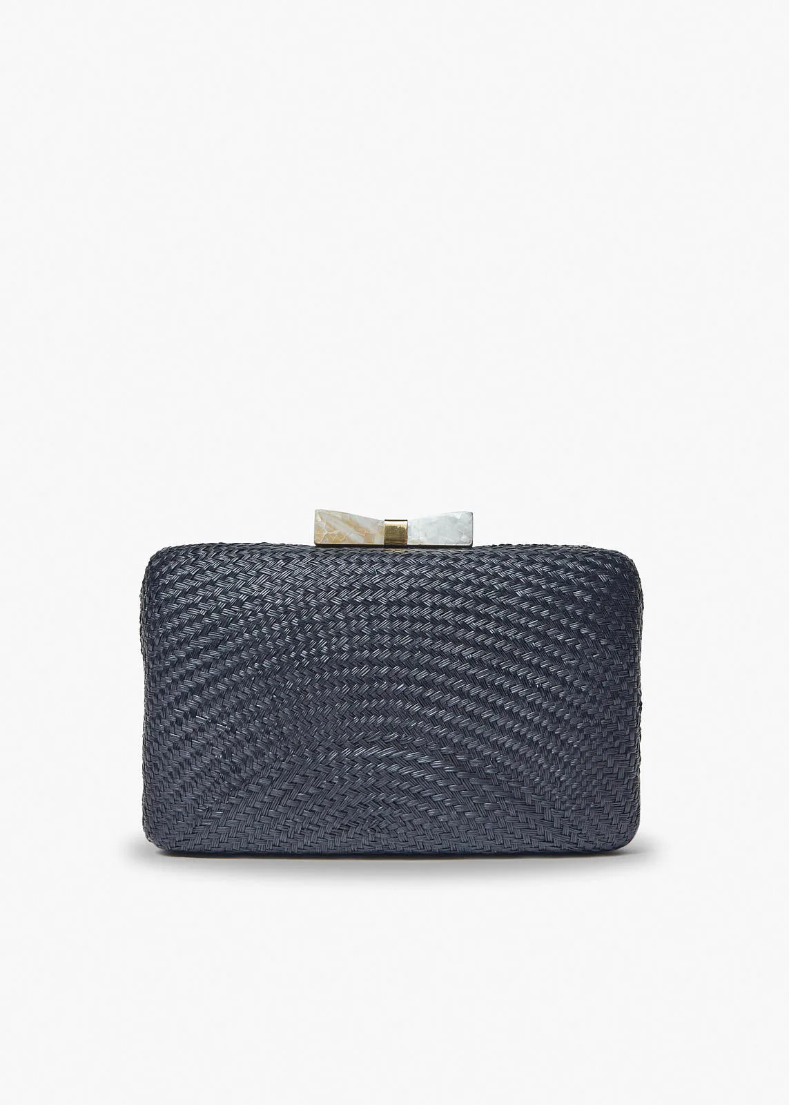 Eloise Bow Straw Clutch Bag