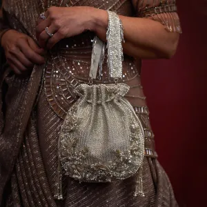ESME POTLI LUSTROUS SILVER WITH HANDLE