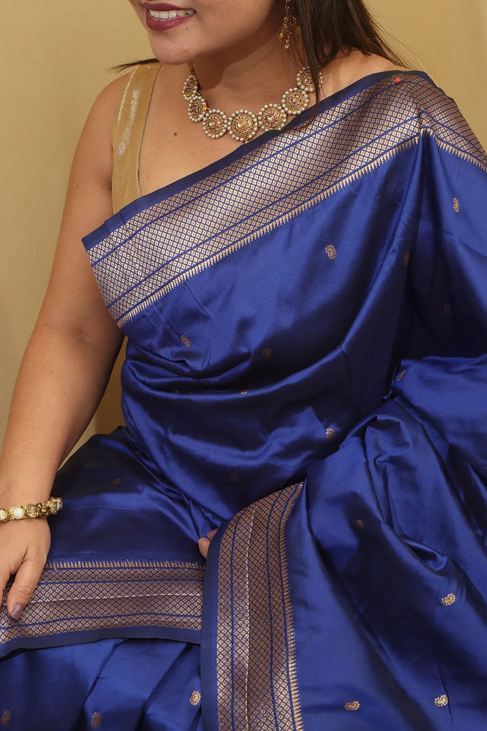 Exquisite Blue Paithani Silk Peacock Design Saree