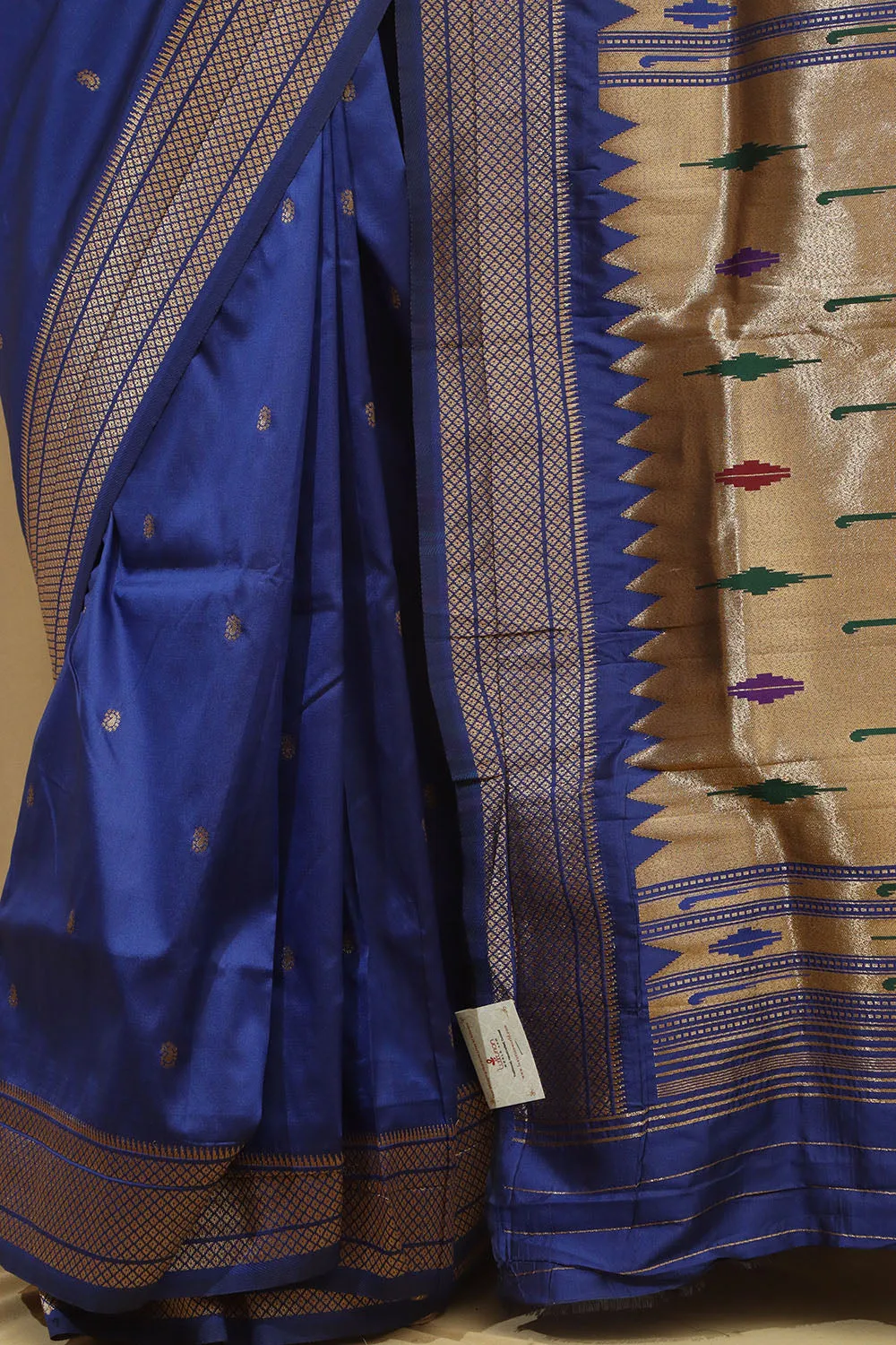 Exquisite Blue Paithani Silk Peacock Design Saree