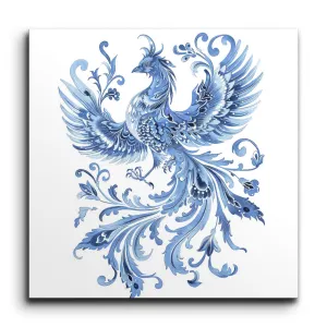 Exquisite Blue Phoenix: Wings of Elegance