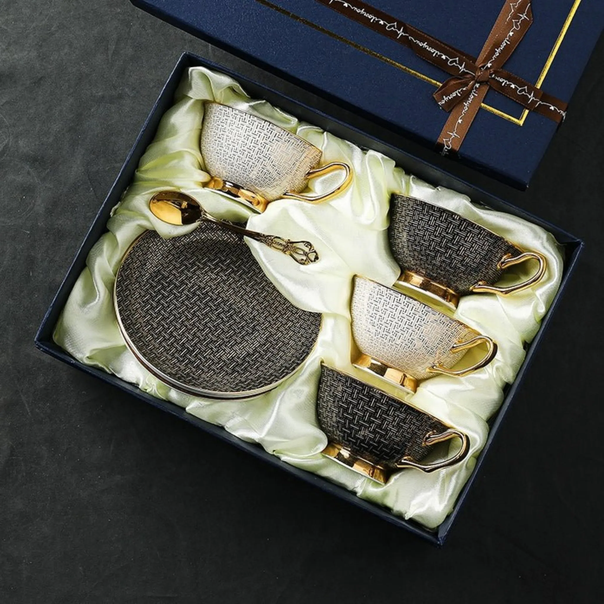 Exquisite European Bone China Coffee and Tea Cup Gift Set