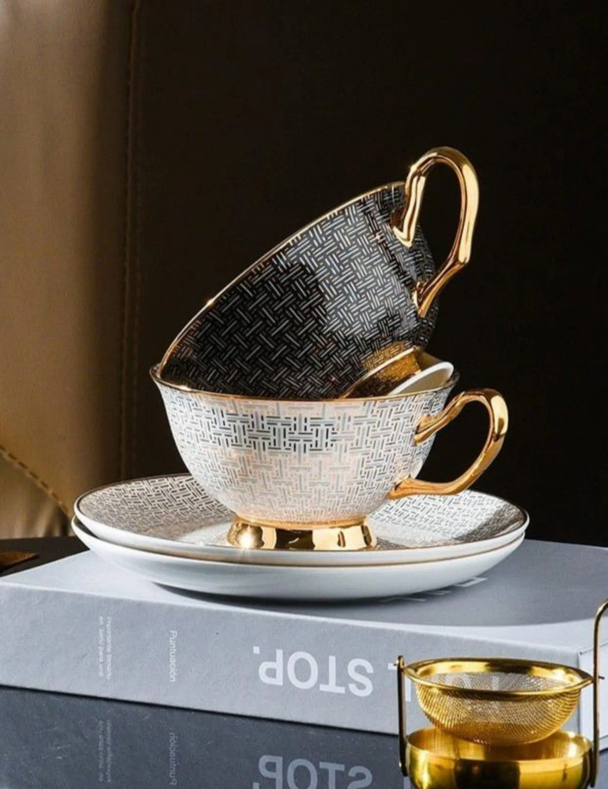 Exquisite European Bone China Coffee and Tea Cup Gift Set