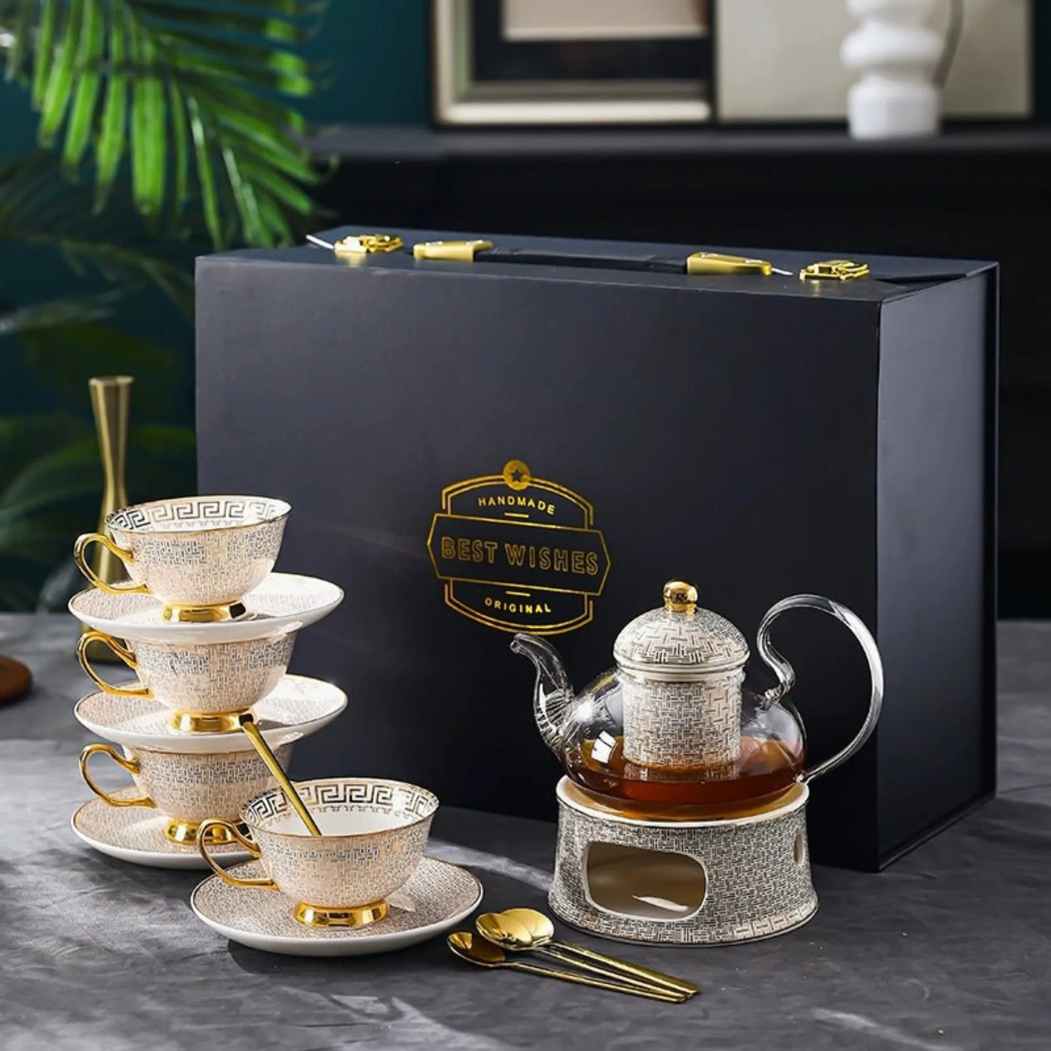 Exquisite European Bone China Coffee and Tea Cup Gift Set