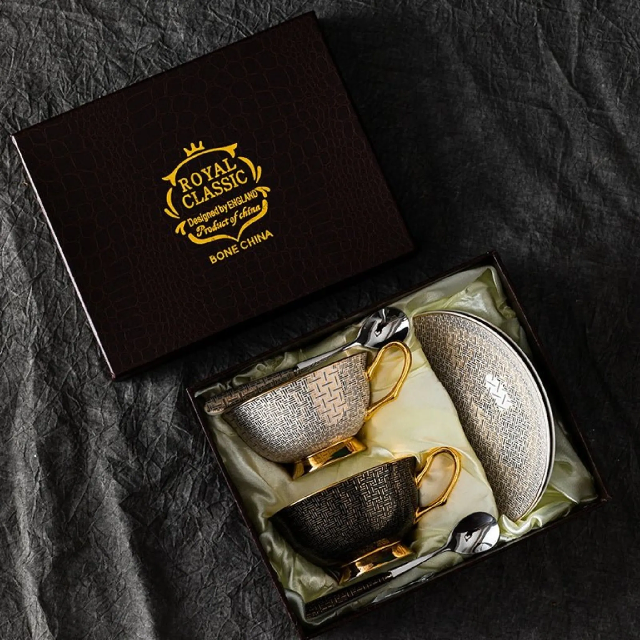 Exquisite European Bone China Coffee and Tea Cup Gift Set