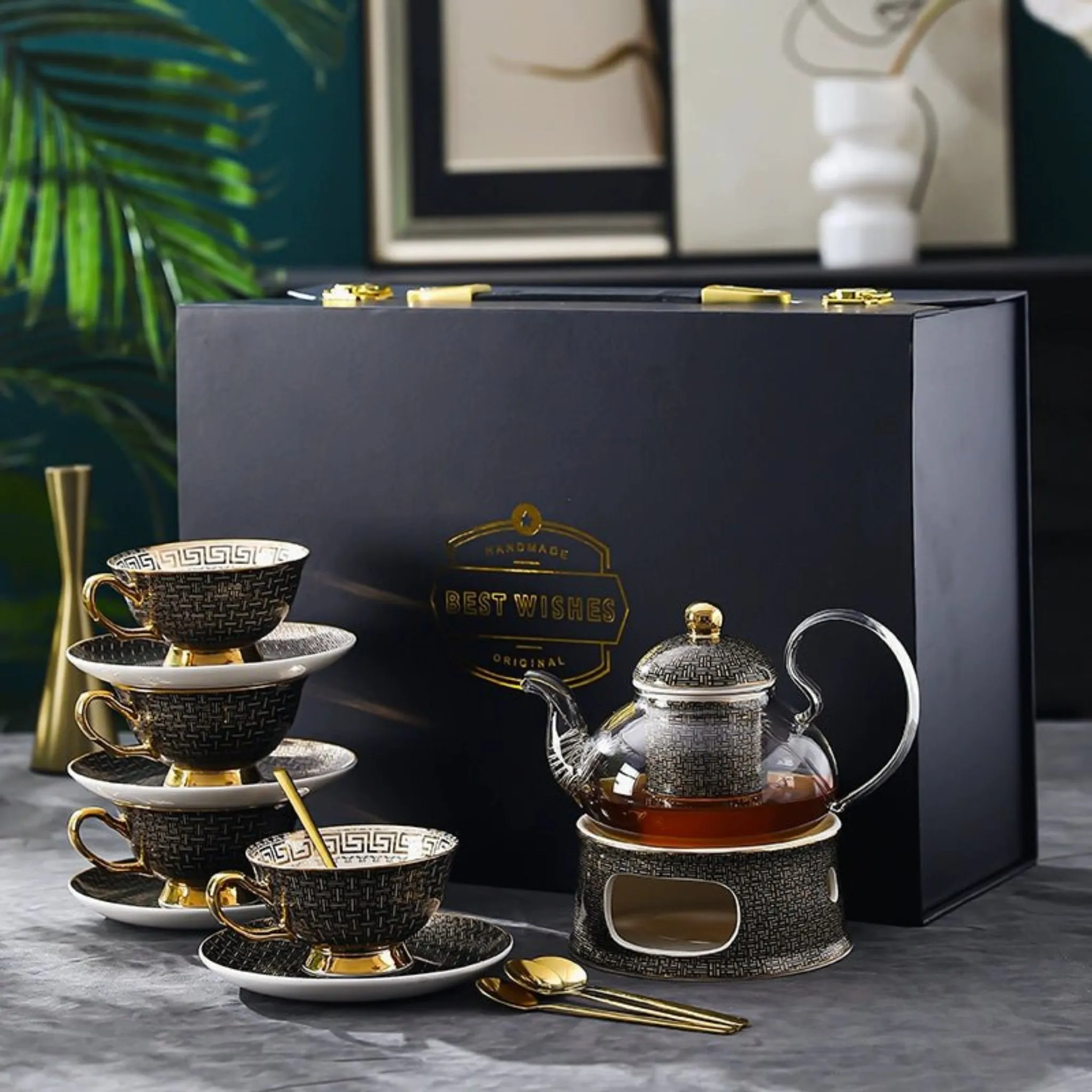 Exquisite European Bone China Coffee and Tea Cup Gift Set