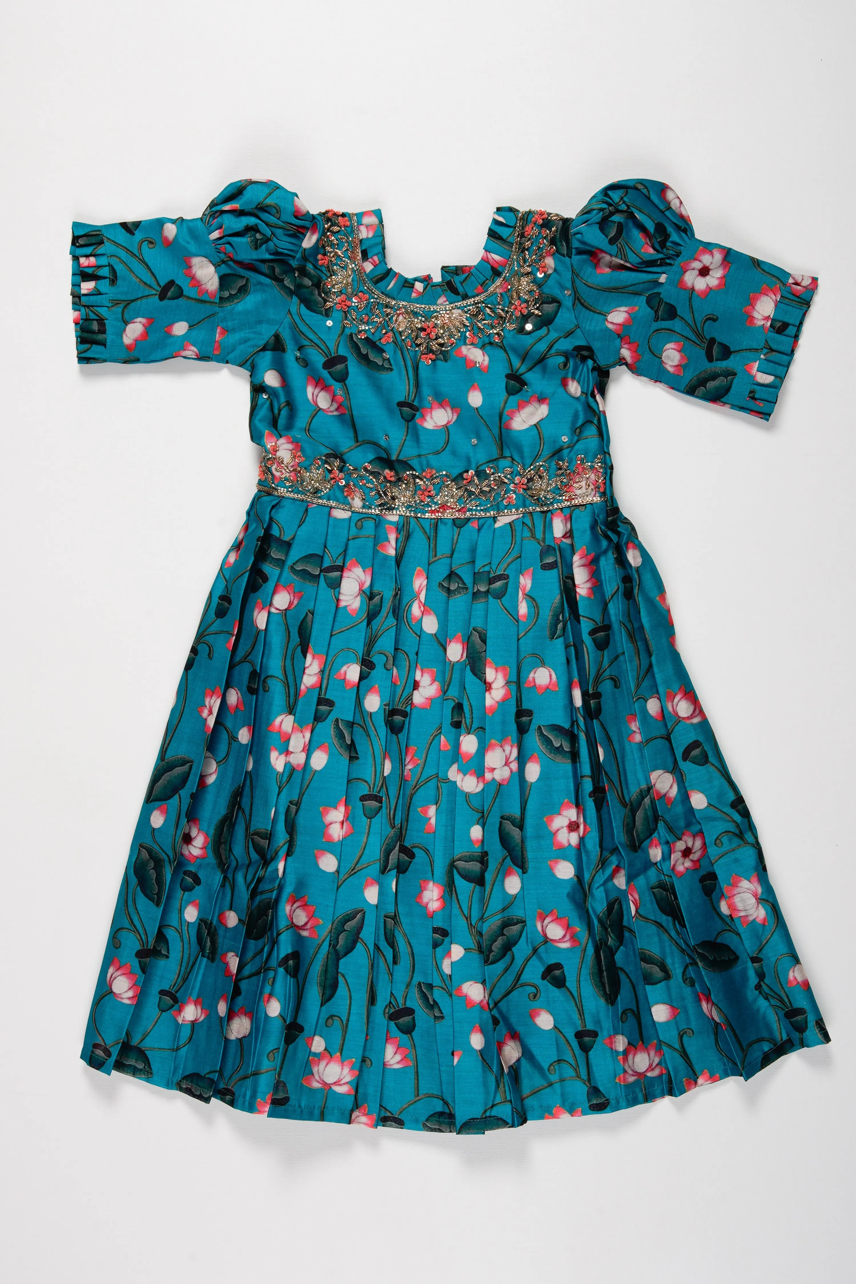 Exquisite Floral Embellished Anarkali Gown for Girls