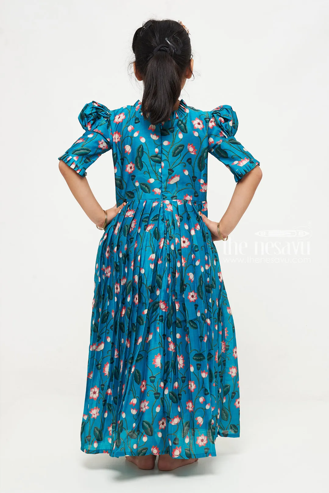 Exquisite Floral Embellished Anarkali Gown for Girls