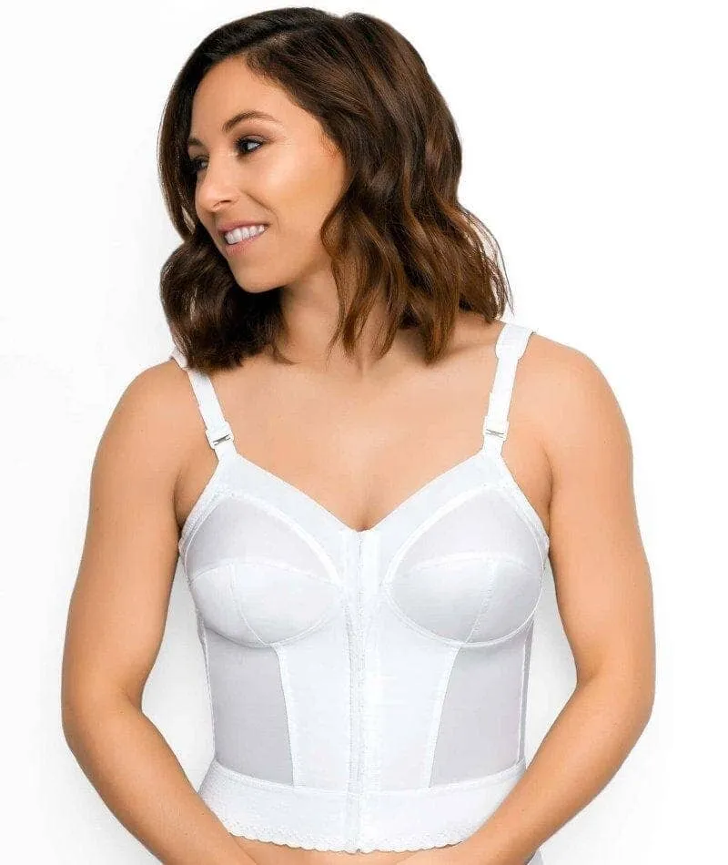 Exquisite Form Fully Front Close Longline Posture Wire-Free Bra - White