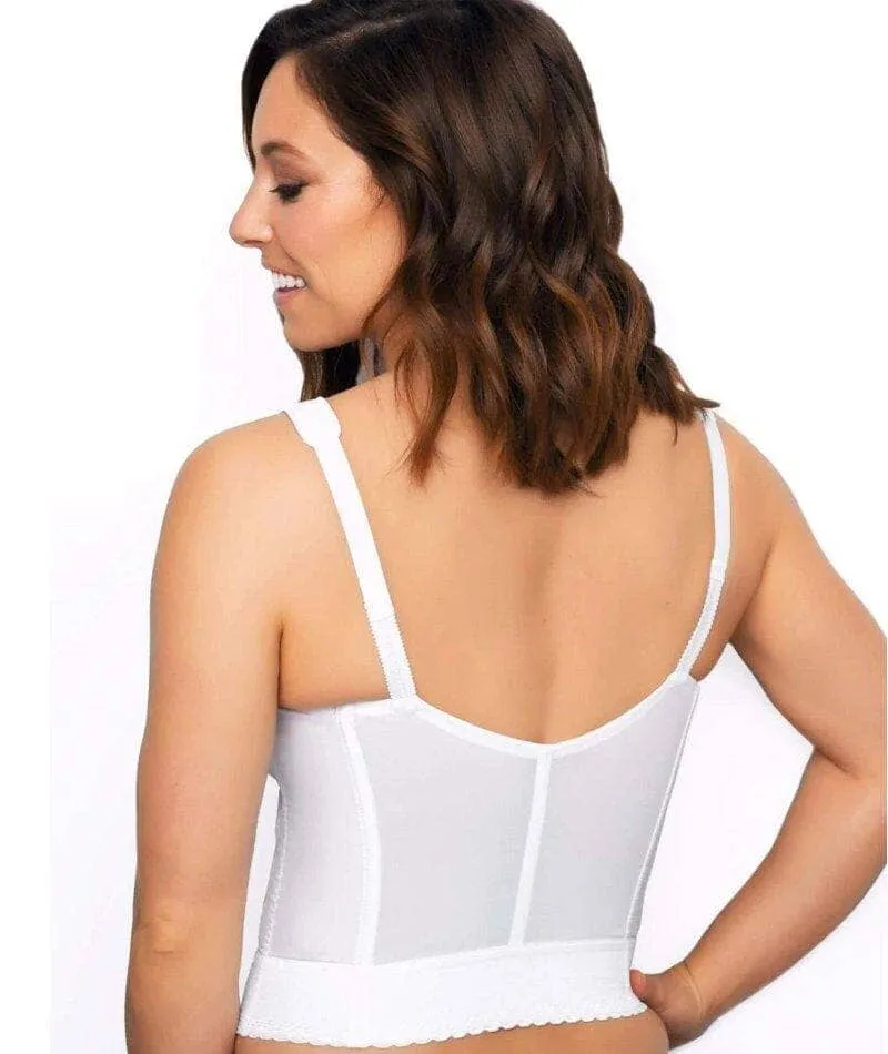 Exquisite Form Fully Front Close Longline Posture Wire-Free Bra - White