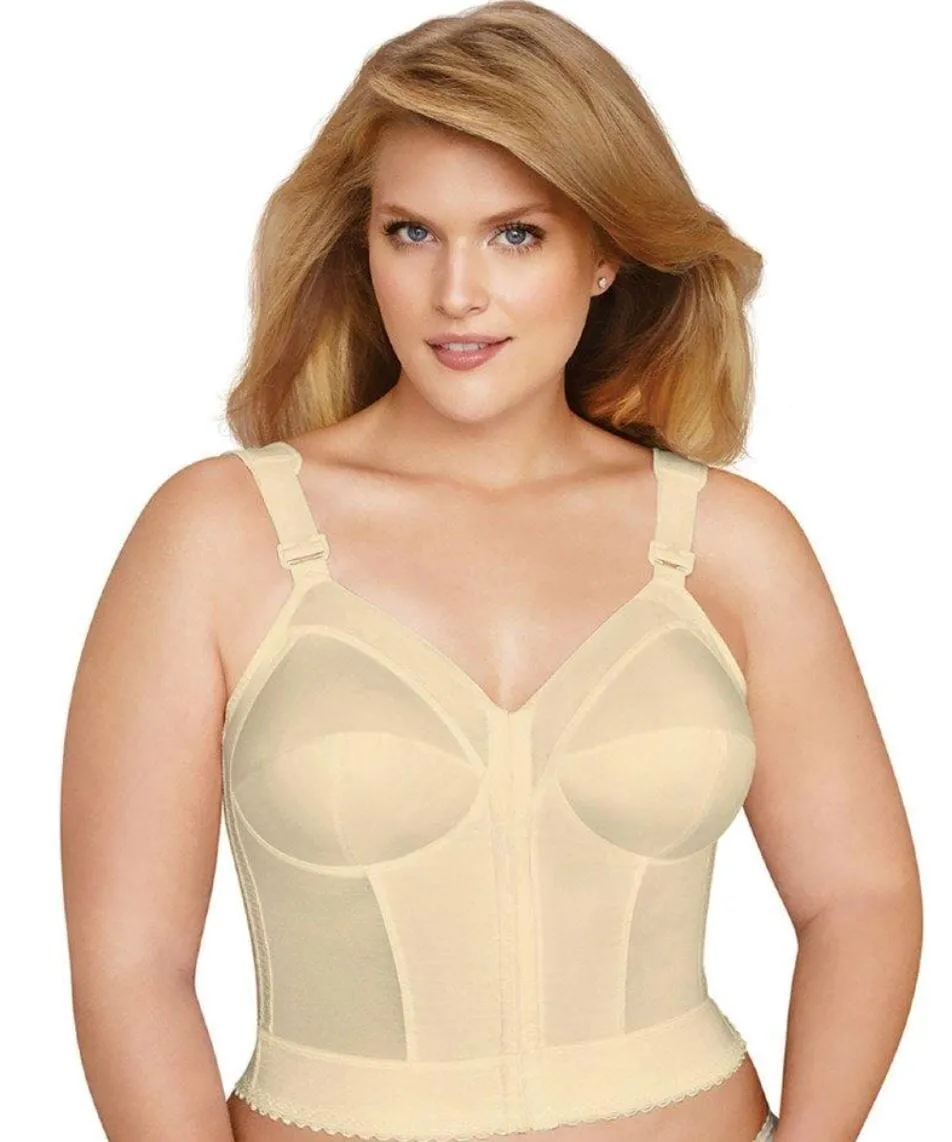 Exquisite Form Fully Front Close Longline Posture Wire-Free Bra - White
