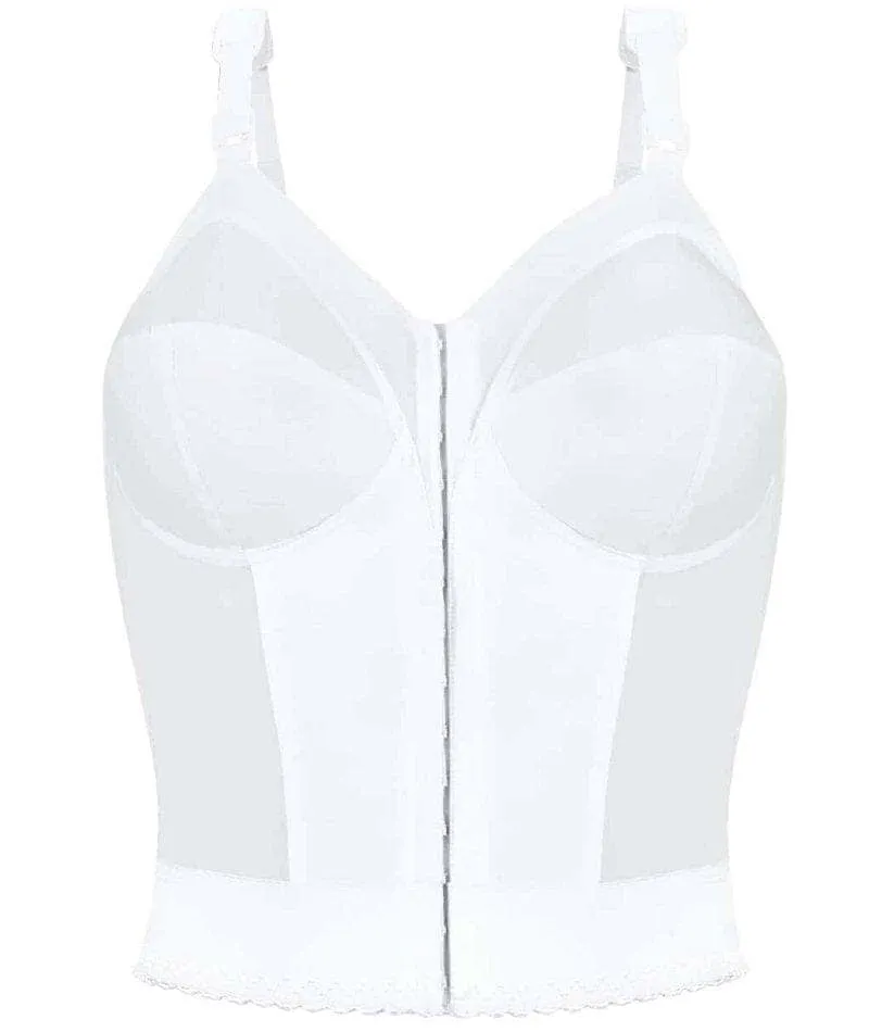Exquisite Form Fully Front Close Longline Posture Wire-Free Bra - White