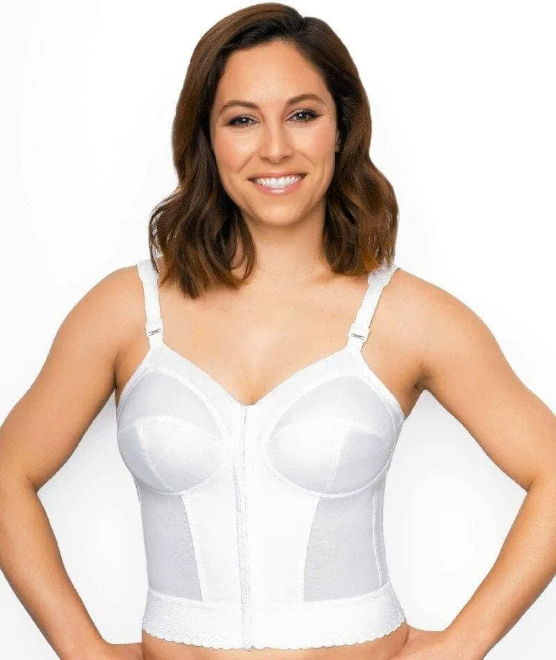 Exquisite Form Fully Front Close Longline Posture Wire-Free Bra - White