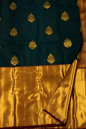 Exquisite Green Kanjeevaram Silk Saree - Handloom Beauty