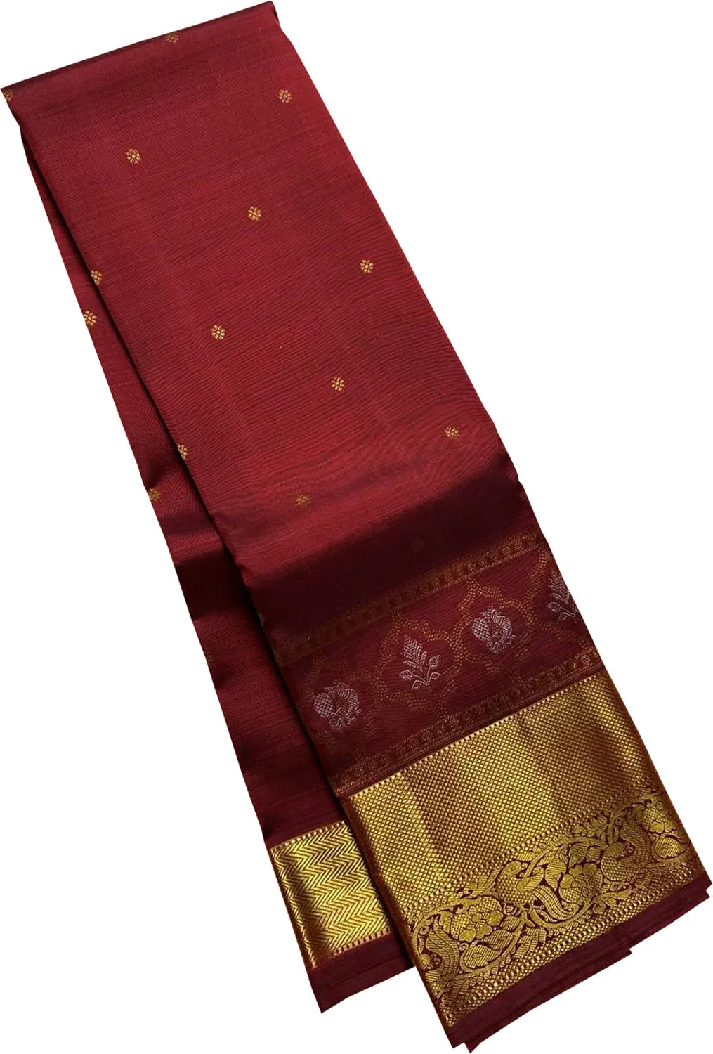 Exquisite Maroon Handloom Kanjeevaram Pure Silk Saree