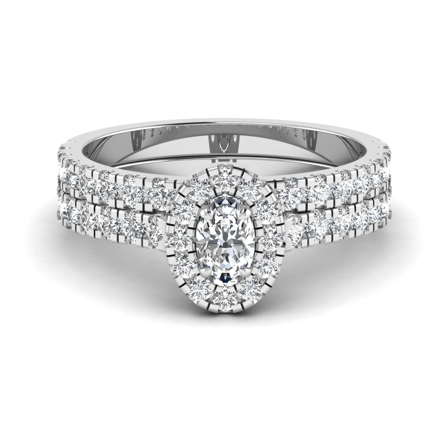 Exquisite Oval Lab Diamond Wedding Ring