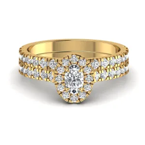 Exquisite Oval Lab Diamond Wedding Ring