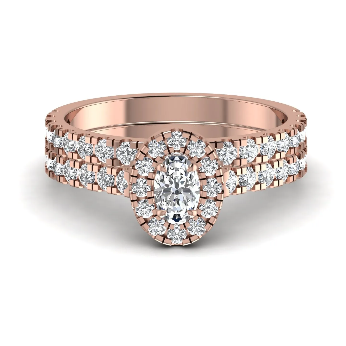 Exquisite Oval Lab Diamond Wedding Ring