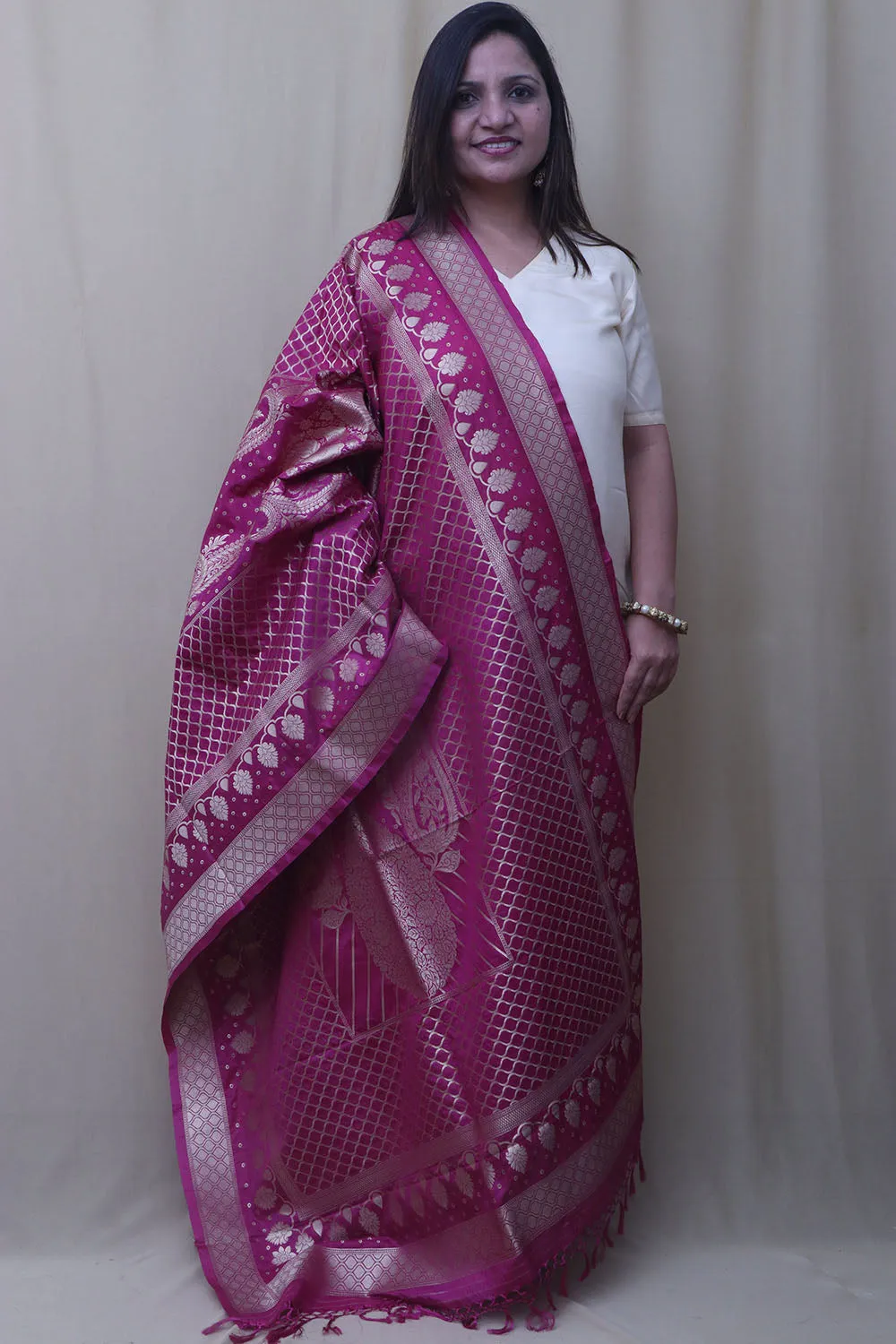Exquisite Purple Banarasi Silk Dupatta