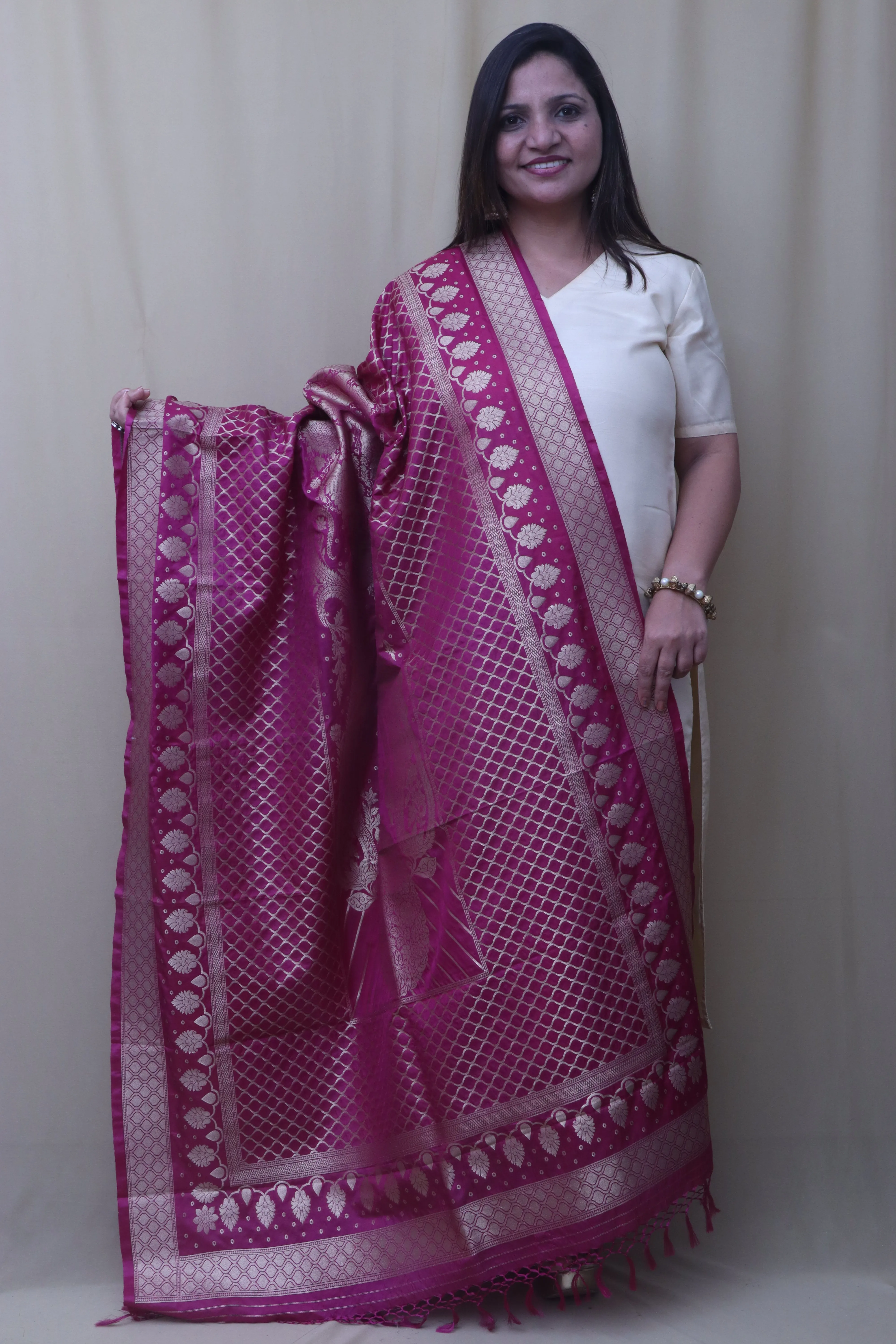 Exquisite Purple Banarasi Silk Dupatta