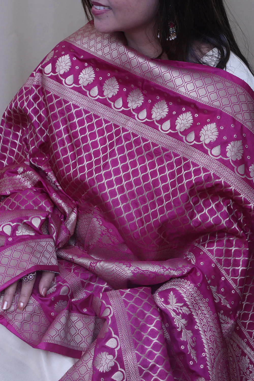 Exquisite Purple Banarasi Silk Dupatta