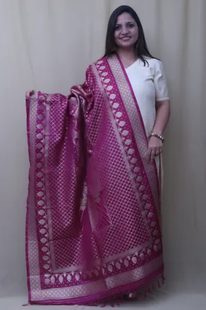 Exquisite Purple Banarasi Silk Dupatta