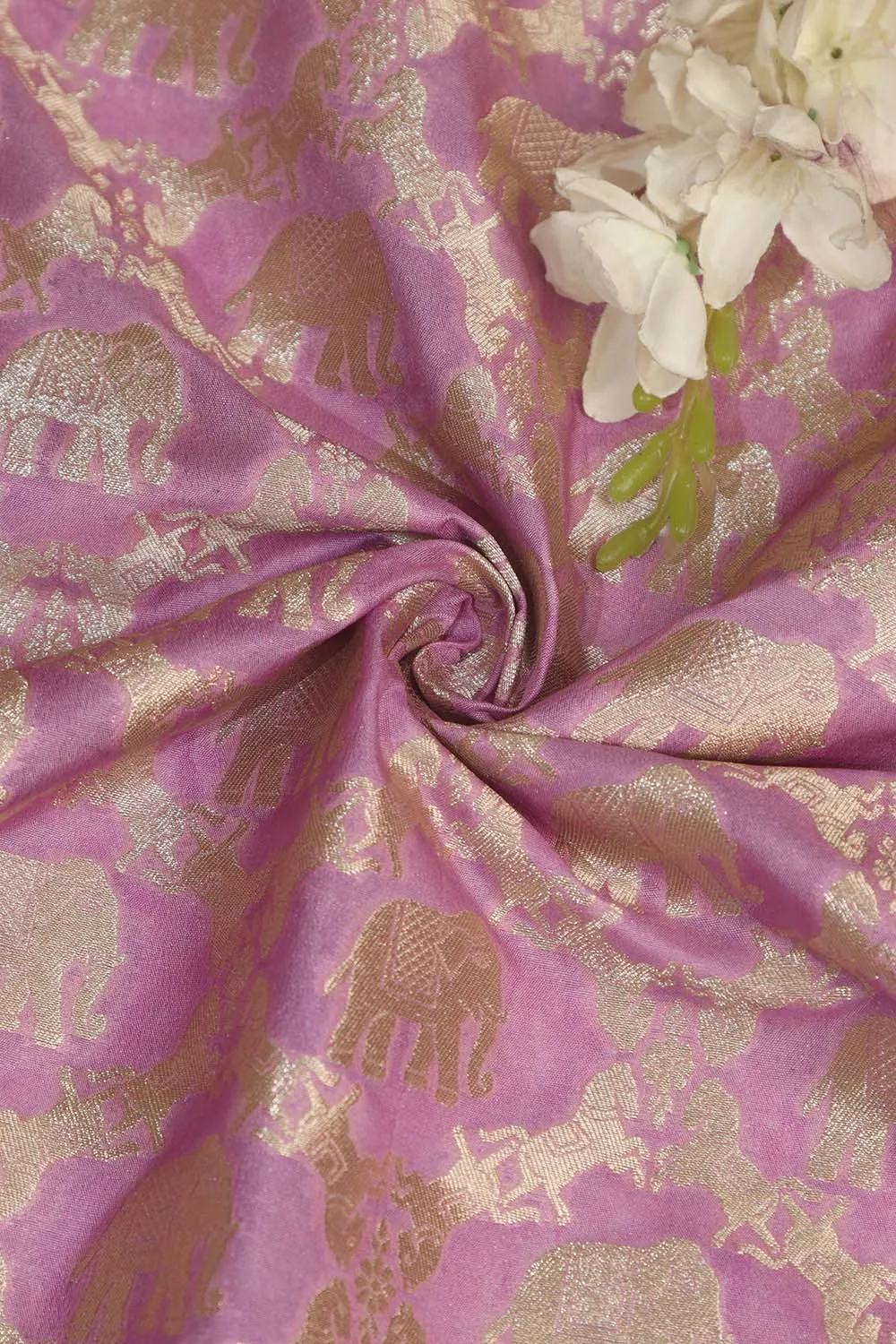 Exquisite Purple Banarasi Silk Fabric ( 1 Mtr )