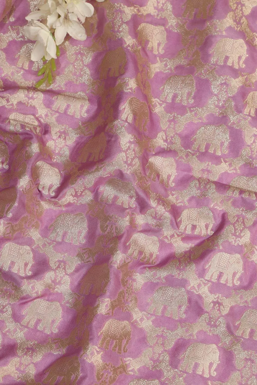Exquisite Purple Banarasi Silk Fabric ( 1 Mtr )